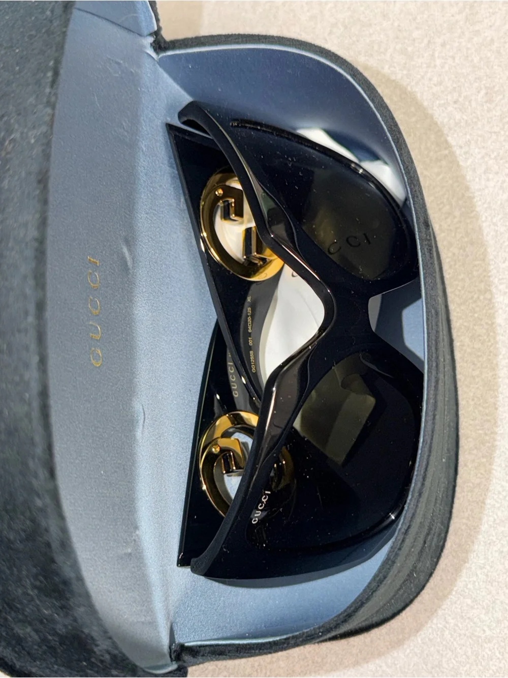 Gucci Black Oversized Shield Sunglasses